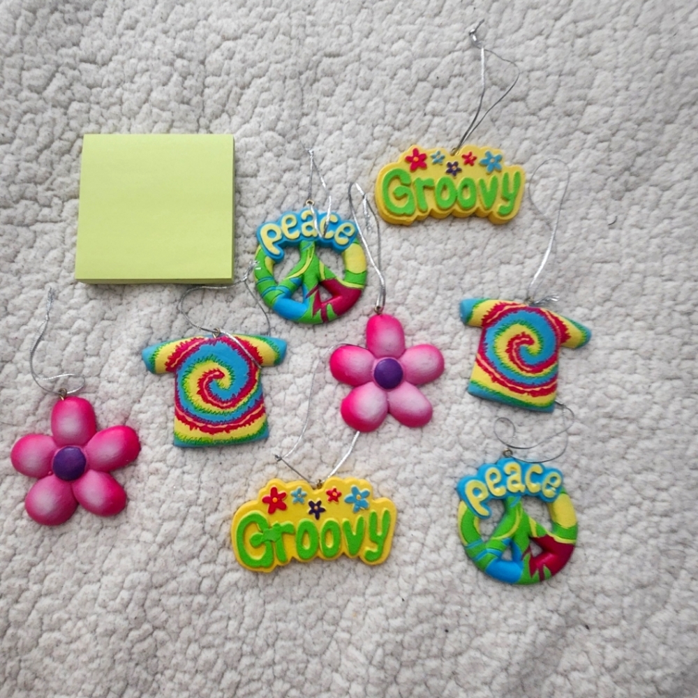 Hippy Themed Christmas Ornaments